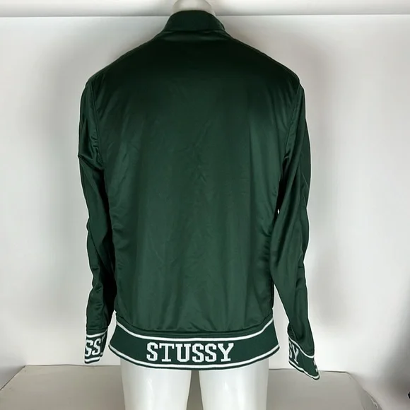 Vintage Stussy 1990s Skull Crown Green Baseball style Jacket Mens size XL - Picture 3 of 12